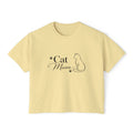 Cat Mum Boxy Tee — Minimal Cat Silhouette T-Shirt for Cat Lovers