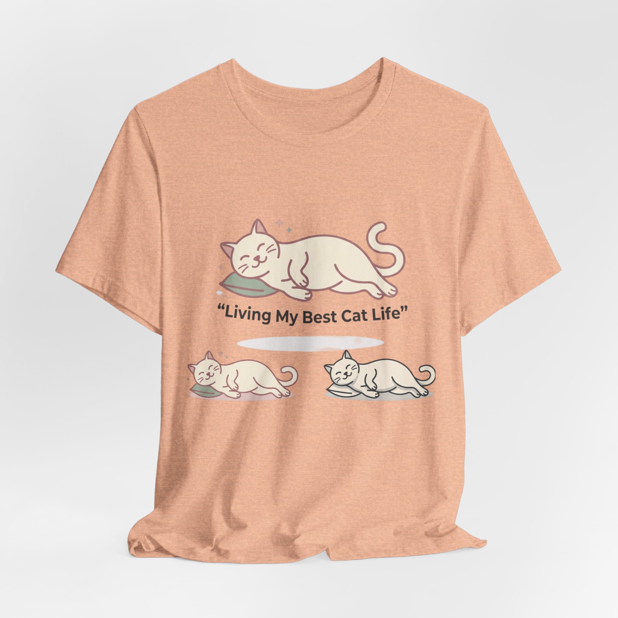 Cat Life T-Shirt — "Living My Best Cat Life" Cute Sleeping Kittens Tee