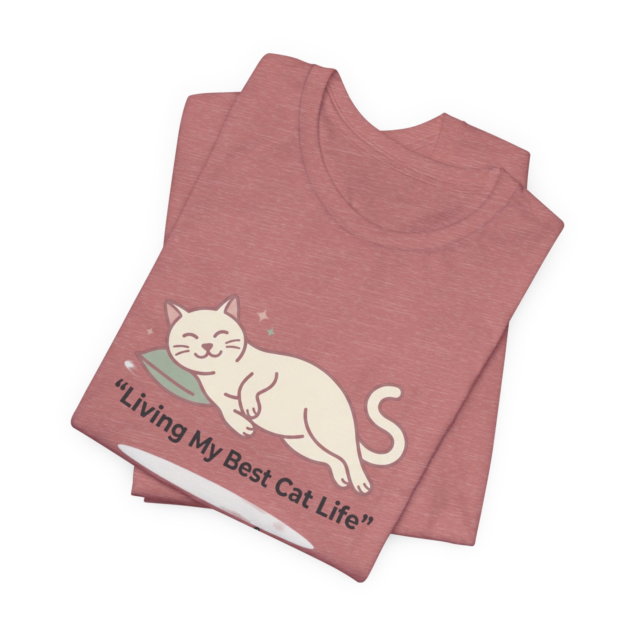 Cat Life T-Shirt — "Living My Best Cat Life" Cute Sleeping Kittens Tee