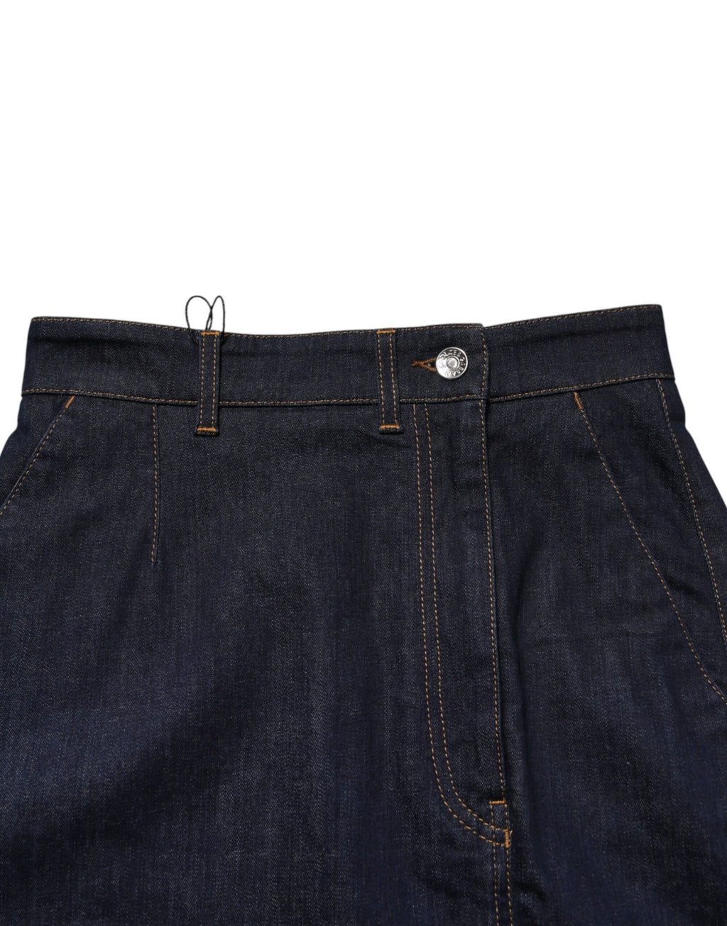 Dolce & Gabbana Dark Blue Cotton A-line Denim Midi Skirt