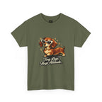Dachshund Tee — "Tiny Legs, Huge Attitude" Graphic Dog T-Shirt